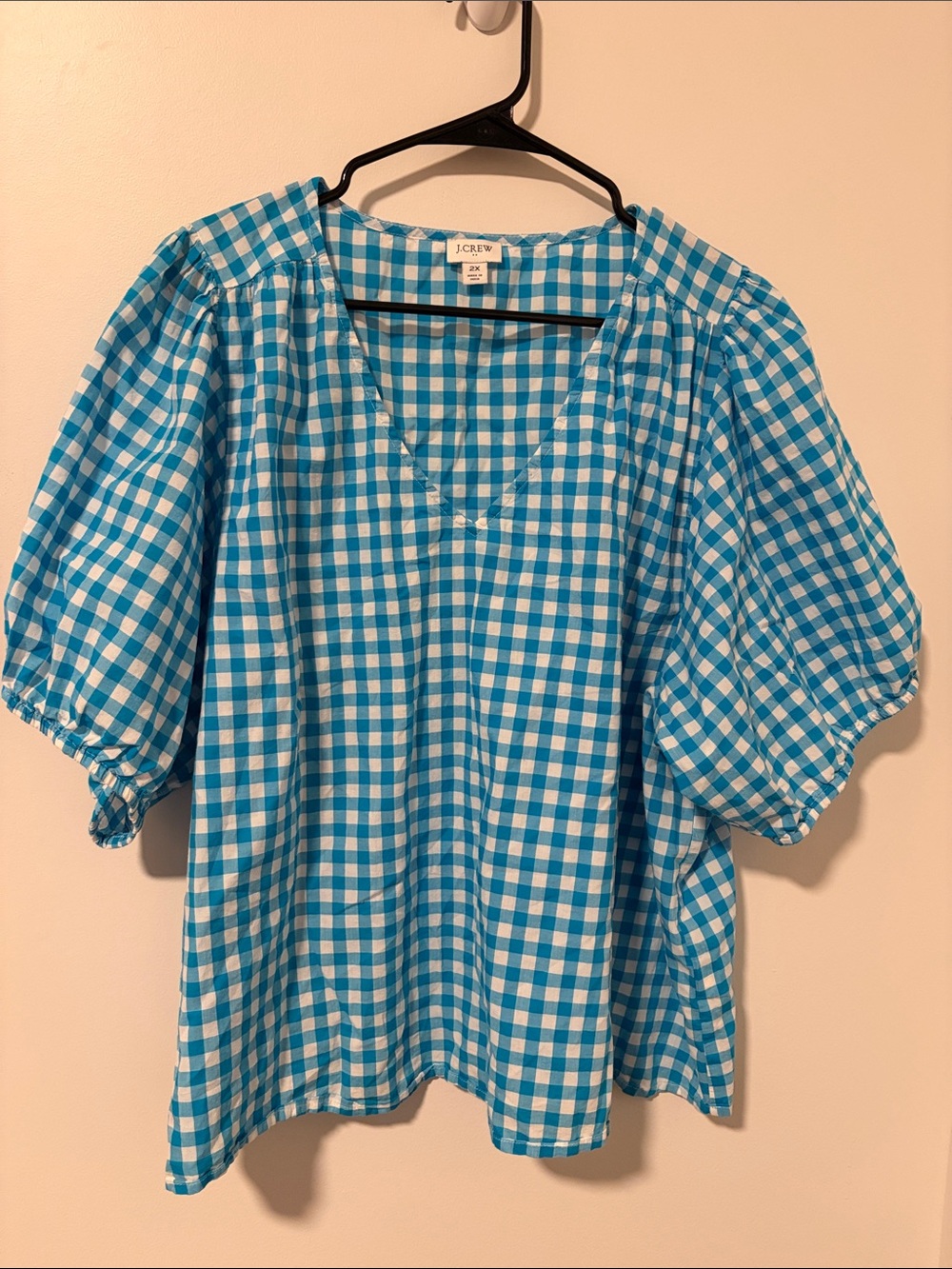 J Crew Plus Size Gingham Blouse